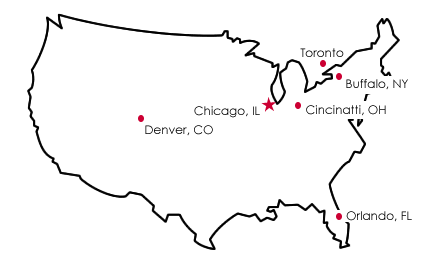Location Map for U.S. and Canada